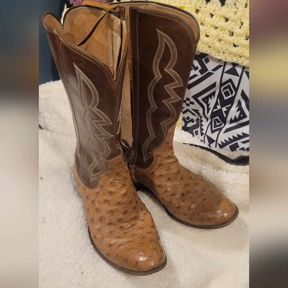 Vintage custom made James Leddy ostrich boots